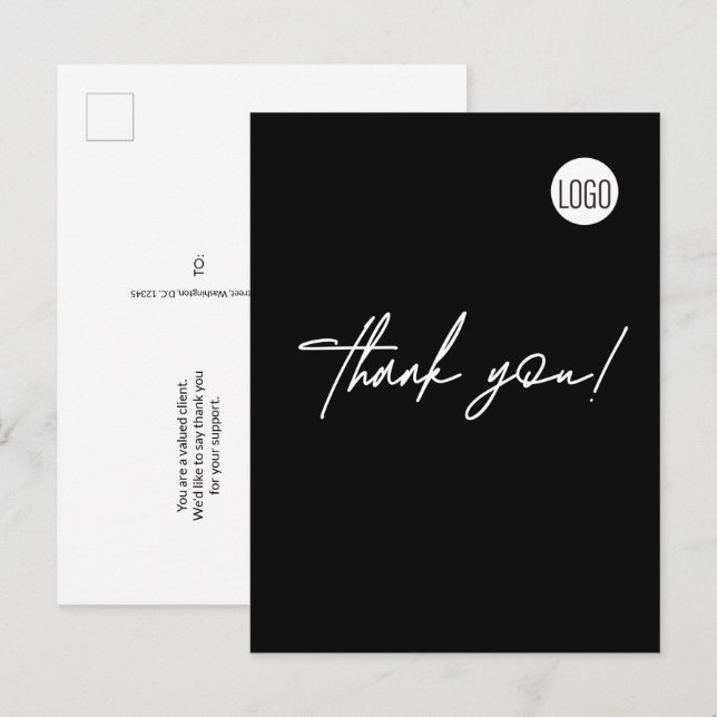 Cartão Postal Logotipo simples para empresas de construção (Frente/Verso)