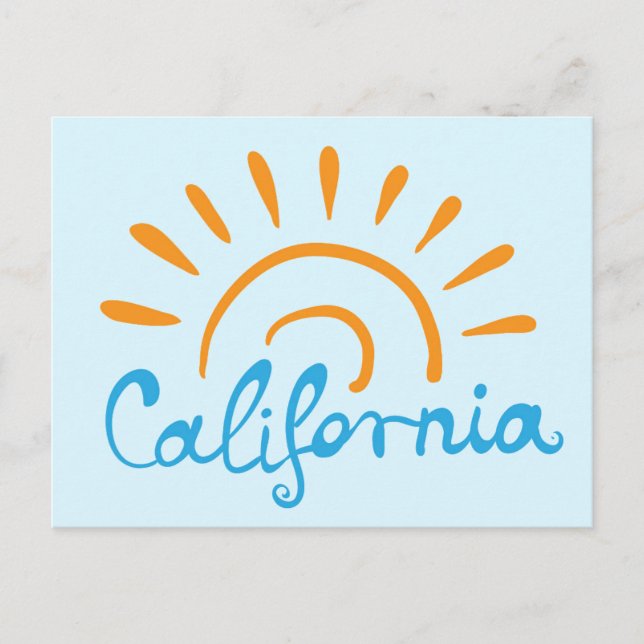 Cartão Postal Logotipo Sunny California (Frente)