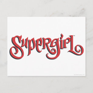 Cartão Postal Logotipo vermelho da Supergirl