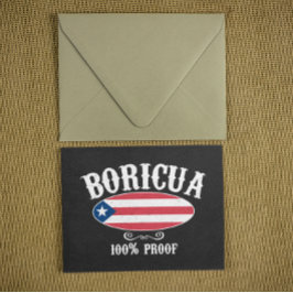 Cartão Postal Logotipo Vintage Boricua Puerto Rico 100%