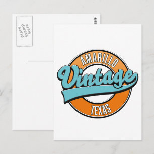 Cartão Postal logotipo vintage de Amarillo Texas