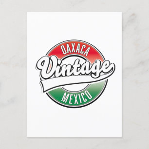 Cartão Postal Logotipo vintage de Oaxaca México. ímã