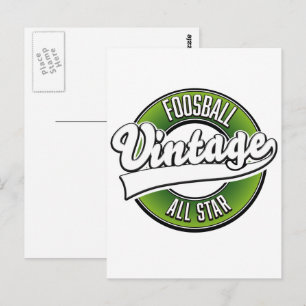 Cartão Postal Logotipo vintage de todos os astros do Foosball
