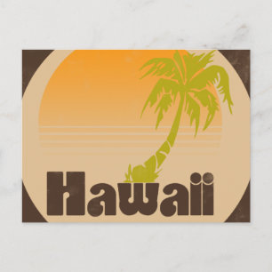 Cartão Postal Logotipo Vintage Hawaii