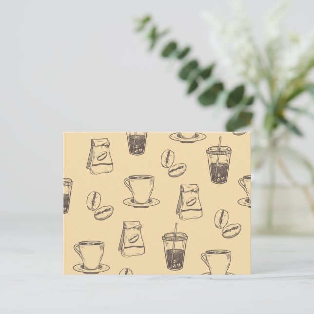 Cartão Postal Loja de Café. (Em pé/Frente)
