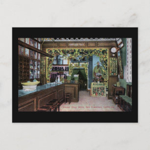 Cartão Postal Loja de Drogas Chinesa em São Francisco Vintage