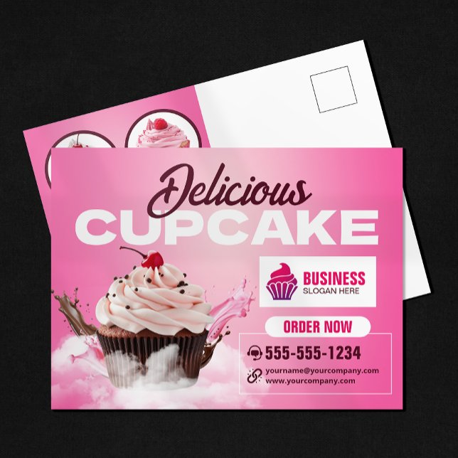 Cartão Postal Loja de Padaria de Cupcake Moderno Bolo de Sobreme (Criador carregado)