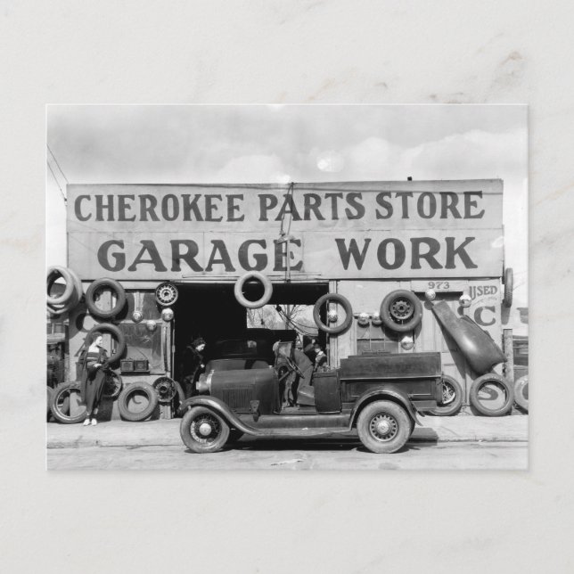 Cartão Postal Loja de Peças Cherokee, 1936 (Frente)