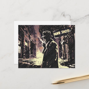 Cartão Postal Loja de Penhores Estilo Retro Urbano Áspero dos An