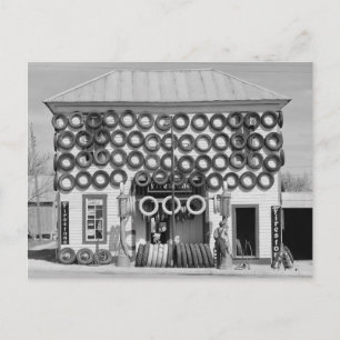 Cartão Postal Loja de Pneus Firestone, 1940