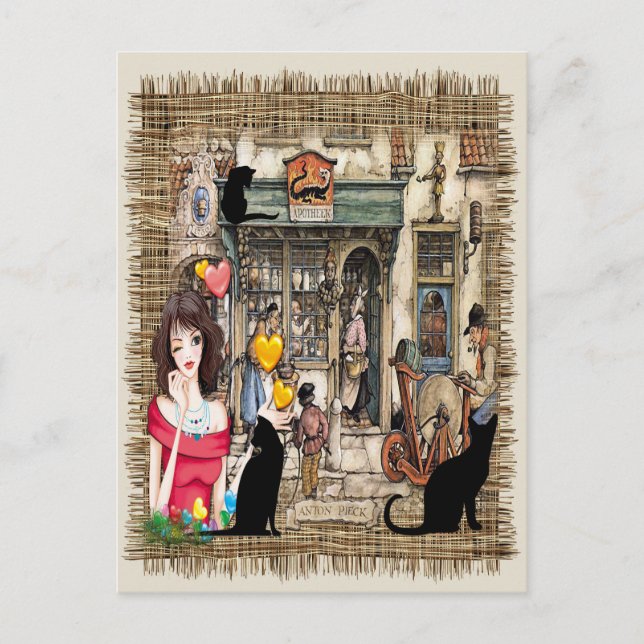 Cartão Postal Loja de produtos químicos Anton Pieck (Frente)