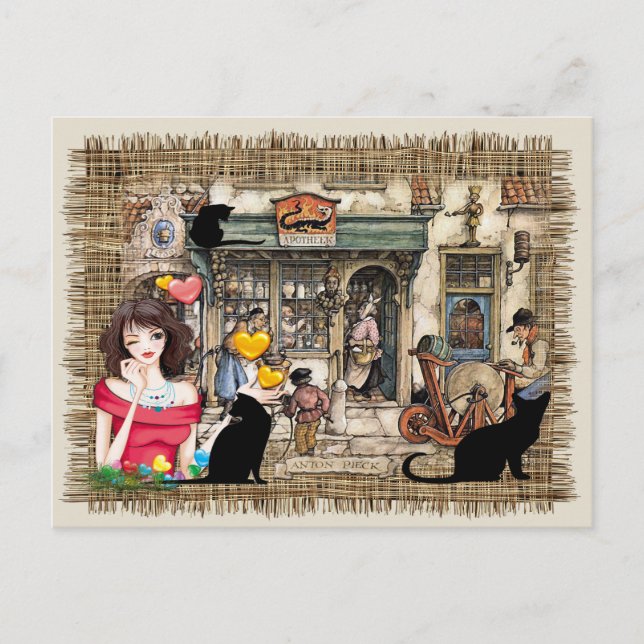 Cartão Postal Loja de produtos químicos Anton Pieck (Frente)