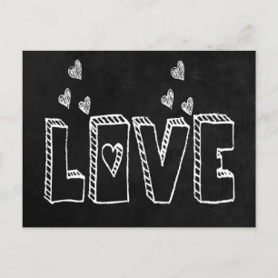 Cartão Postal Loja de Quadro Negro de Giz Amor & Corações Casame