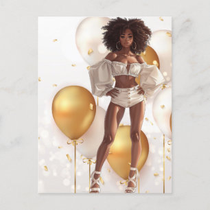 Cartão Postal Loja Sista Melanina Rainha Negra Afro-Americana