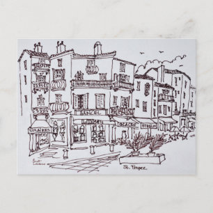 Cartão Postal Lojas de Saint-Tropez   Riviera Francesa, França