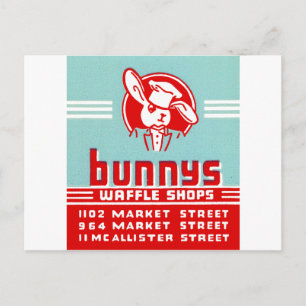 Cartão Postal Lojas de Waffle da Bunnys