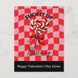Cartão Postal Lollipop Candy Funny Valentines Day Postcard