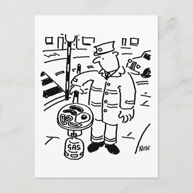 Cartão Postal Lollipop Man é Cozinhar seu café da manhã (Frente)