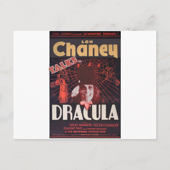 Cartão Postal Lon Chaney como Dracula (Frente)