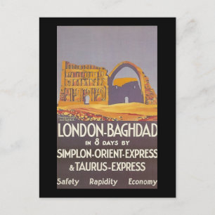 Cartão Postal London Baghdad simplon orient express