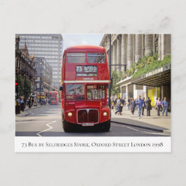 Cartão Postal London Bus by Selfridges on Oxford Rua, 1998