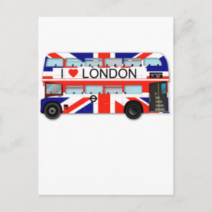 Cartão Postal London Bus Union Jack