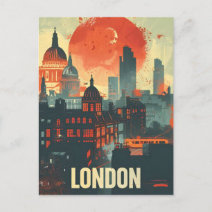 Cartão Postal London Dark Vintage Art