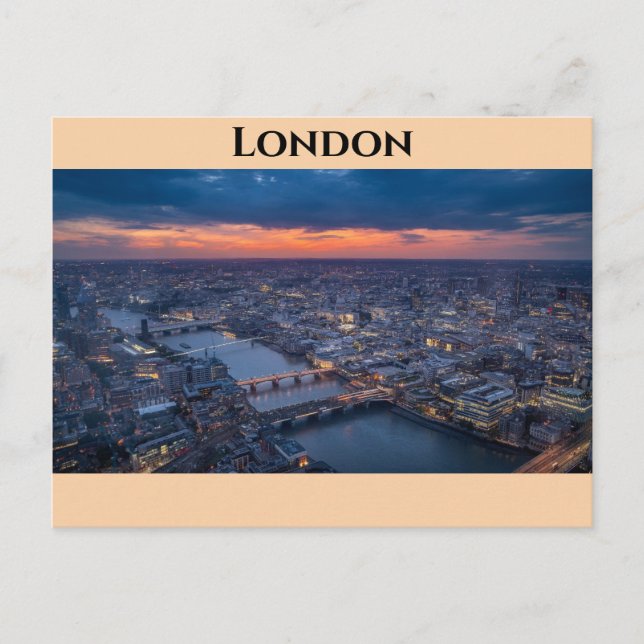Cartão Postal London England City Skyline no Sunset Viagem Photo (Frente)
