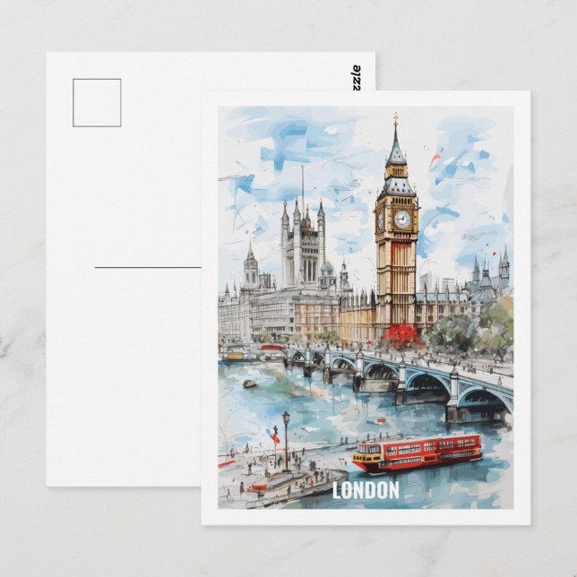 Cartão Postal London England Famous Viagem Place (Frente/Verso)