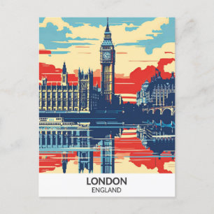 Cartão Postal London England Retro Trabalho de arte Viagem