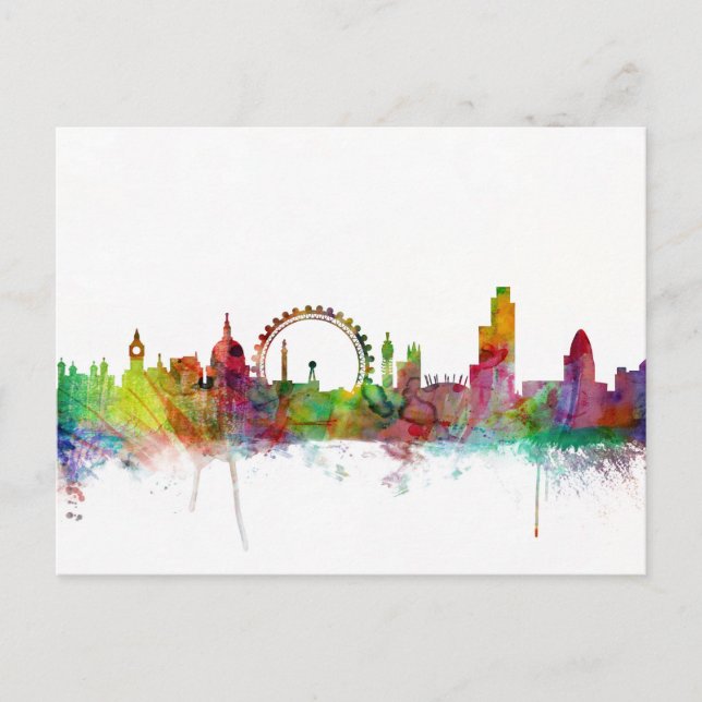 Cartão Postal London England Skyline (Frente)