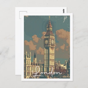 Cartão Postal London England UK Familiar Viagens vintage Place