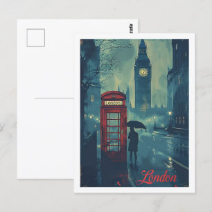 Cartão Postal London England UK Vintage Familiar Viagem Place