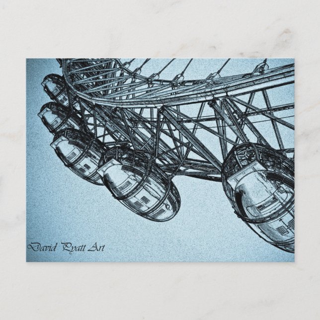Cartão Postal London Eye art (Frente)