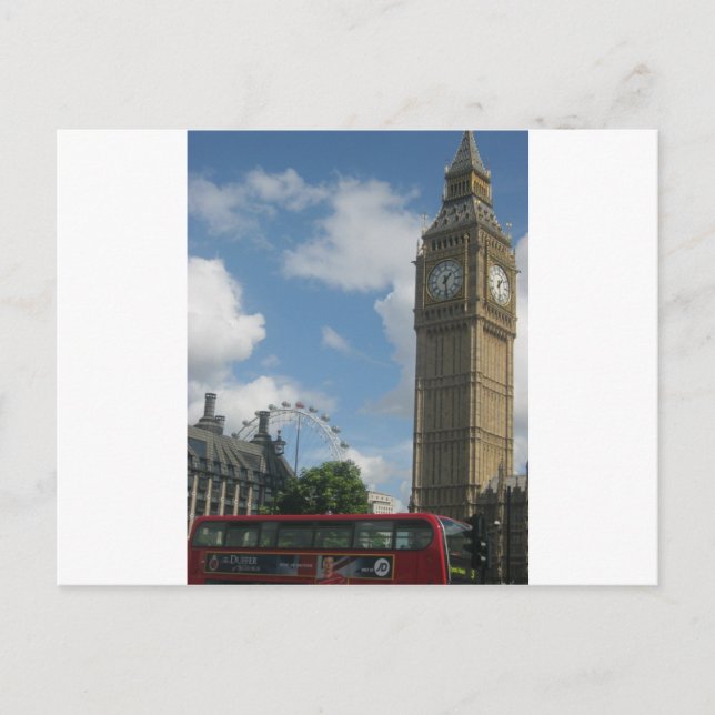 Cartão Postal London Eye & Big Ben (Frente)