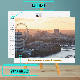 Cartão Postal London Eye Over the Thames London Inglaterra