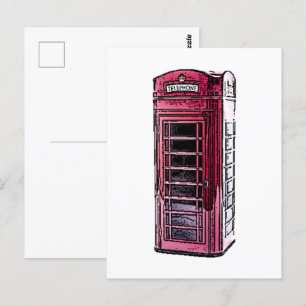 Cartão Postal London Red Telephone Booth Iconic Viagem britânico