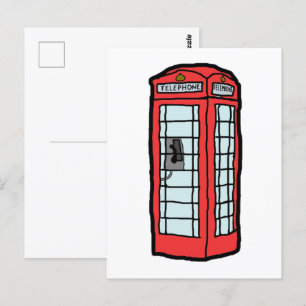 Cartão Postal London Red Telephone Booth Iconic Viagem britânico