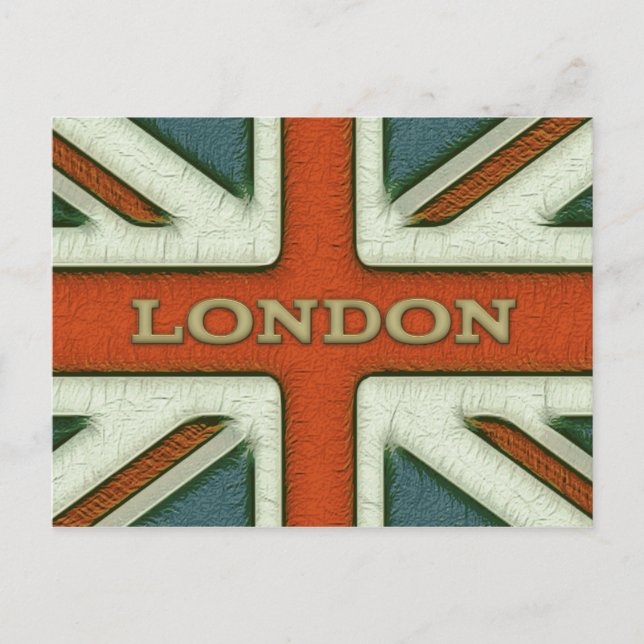 Cartão Postal London UK Flag (Frente)