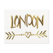 London UK Love Elegante Dourado Look Typografia