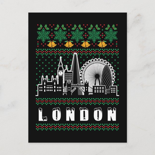Cartão Postal London United Kingdom Ugly Christmas (Frente)