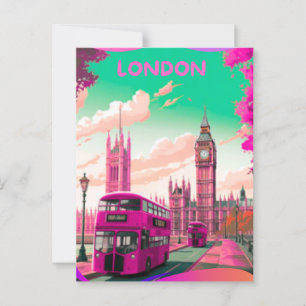 Cartão Postal London Viagem Postcard Art, London Viagem Art, Eng