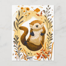 londra desenho de lontra marinha flutuando no ocea