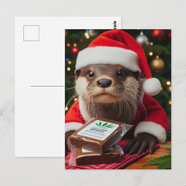 Cartão Postal Londra divertida com brownies de Natal (Frente/Verso)