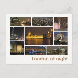 Cartão Postal Londres à multiimagem noturna