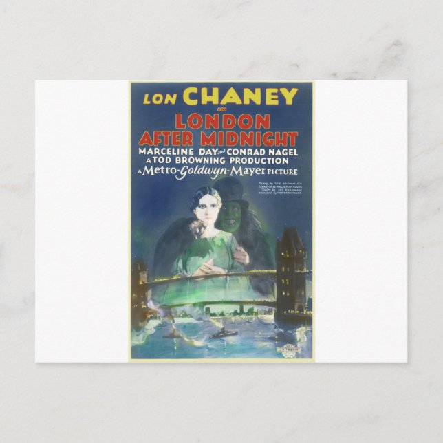 Cartão Postal LONDRES APÓS MEIA-NOITE por Philip J. Riley (Frente)
