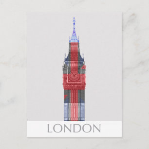 Cartão Postal Londres Big Ben Union Jack