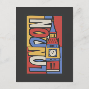 Cartão Postal Londres, Inglaterra Design de punho vibrante