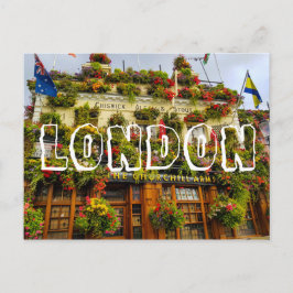 Cartão Postal Londres Inglaterra Grã-Bretanha Churchill Arms