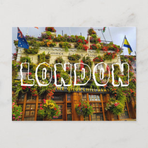 Cartão Postal Londres Inglaterra Grã-Bretanha Churchill Arms